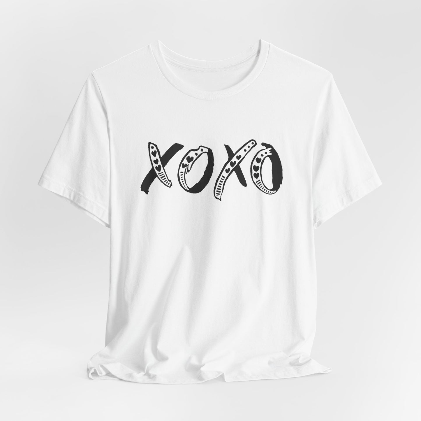 XOXO Doodle Graphic Tee |  Kiss & Hug T-Shirt | Bella Canvas 30001