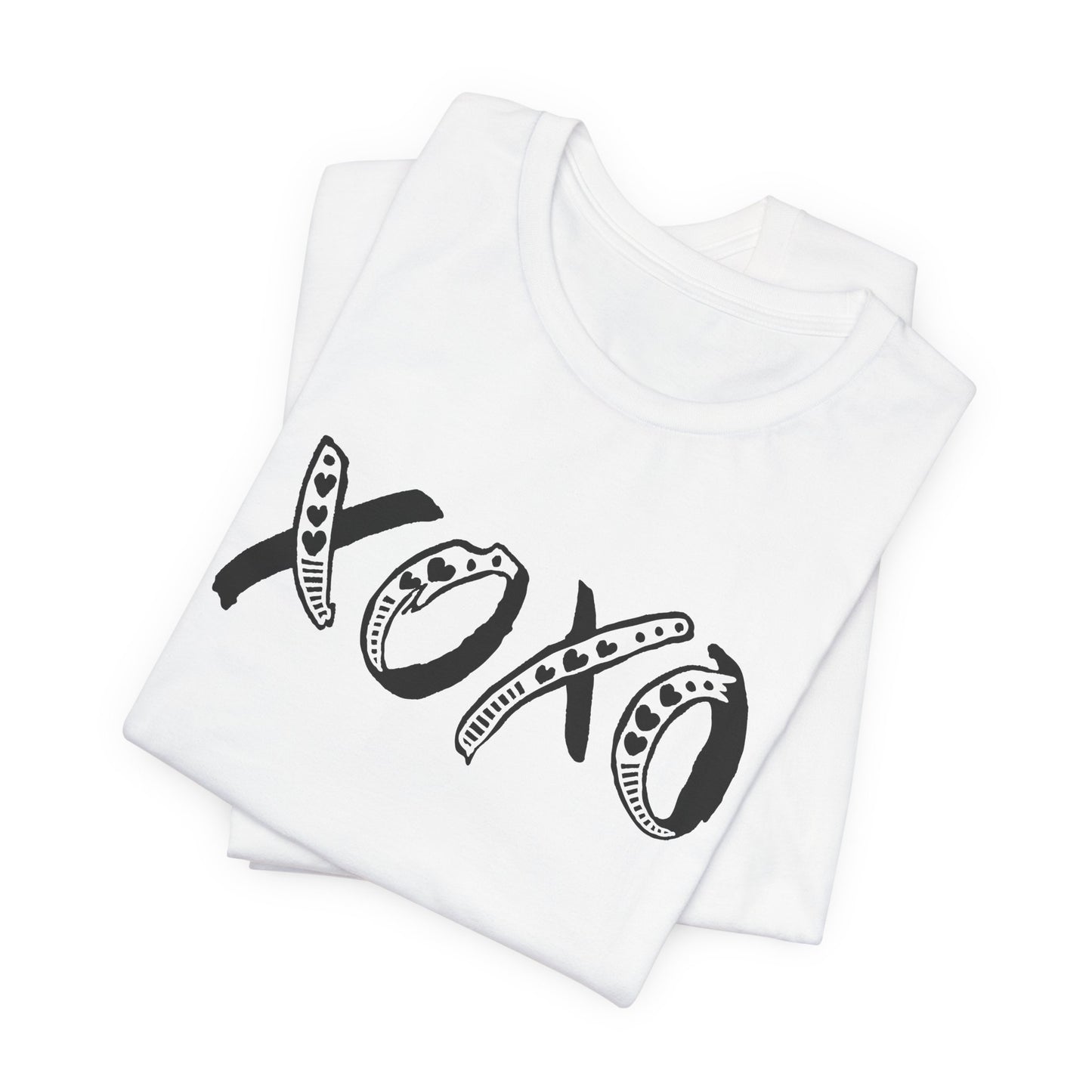XOXO Doodle Graphic Tee |  Kiss & Hug T-Shirt | Bella Canvas 30001
