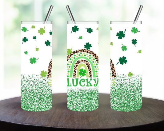 St Patrick's Day Lucky Stainless Steel 20oz Skinny Tumbler