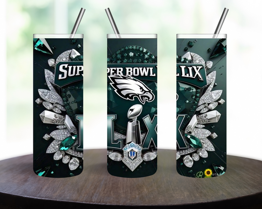 Philadelphia Eagles Sublimated Stainless Steel 20oz Skinny tumbler