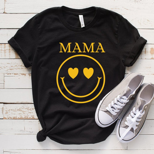 MAMA Smiley Face Graphic Tshirt