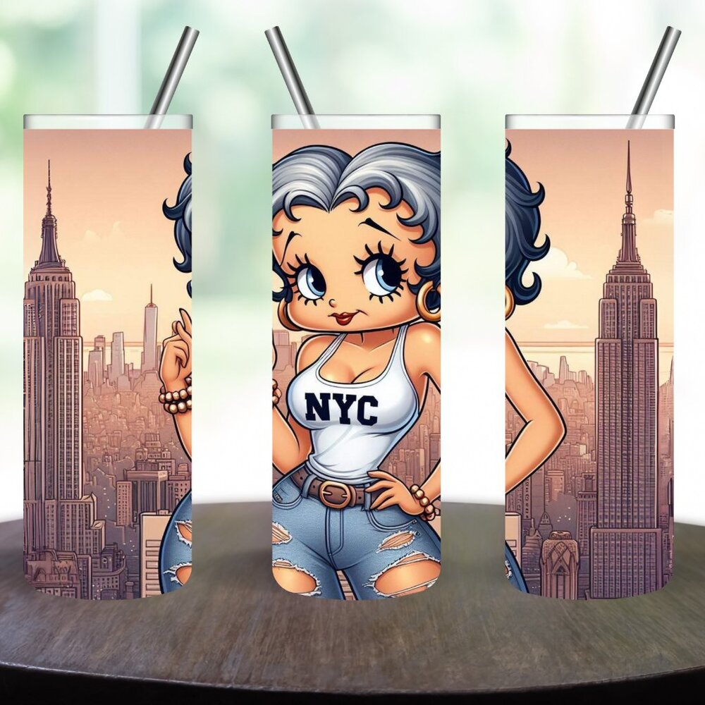 Silver Hair NYC Betty Boop Stainless Steel 20oz Skinny Tumbler