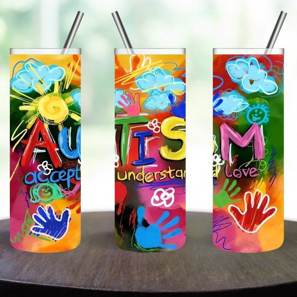 Autism Awareness Stainless Steel 20oz Skinny Tumbler