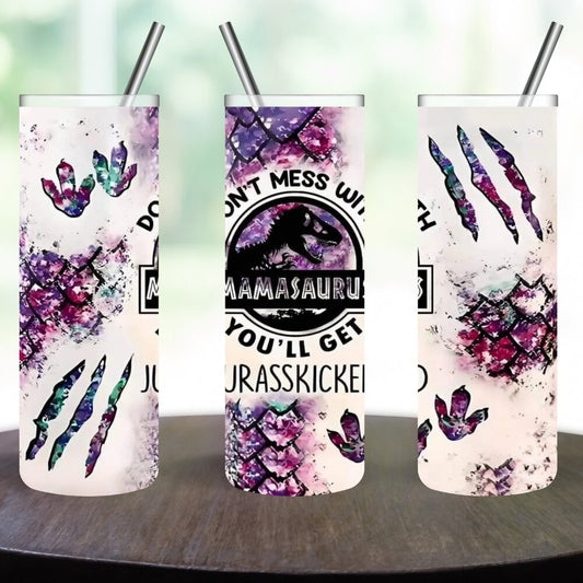 Sublimation "MAMASAURUS" Stainless Steel 20oz Skinny Tumbler