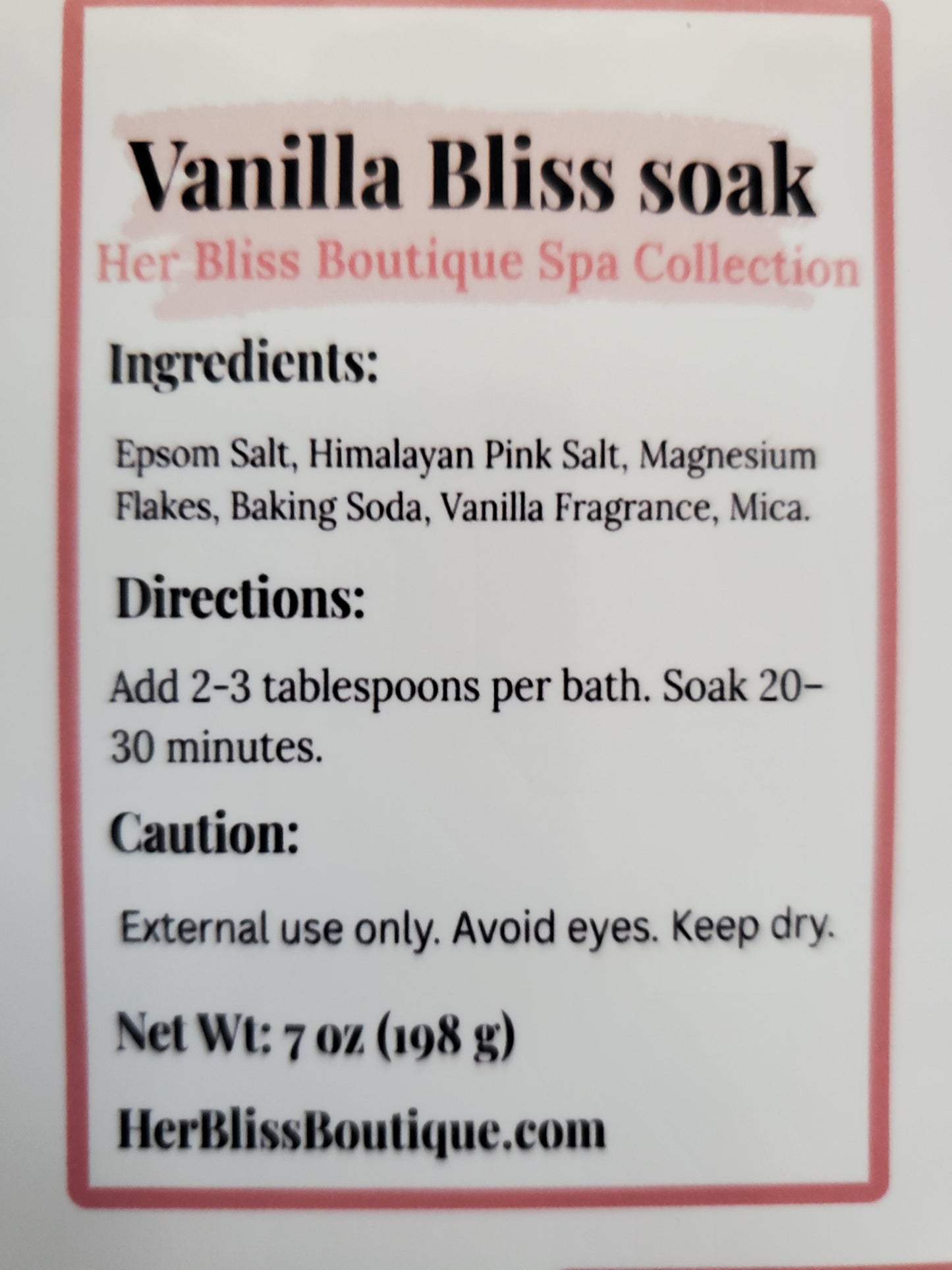 Vanilla Bliss Soak